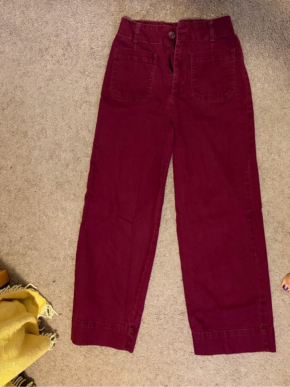 bagatelle Straight Leg Jeans in Deep Wine Red